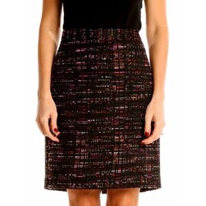 Loft Black Pink Tweed Pencil Skirt Sz 4 Career Officesiren Y2K Drk Academia Fall
